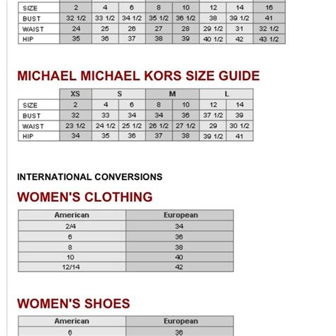 michael kors size 7m|michael kors sizing chart.